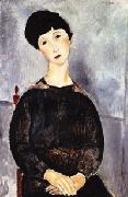 Yound Seated Girl With Brown Hair Amedeo Modigliani